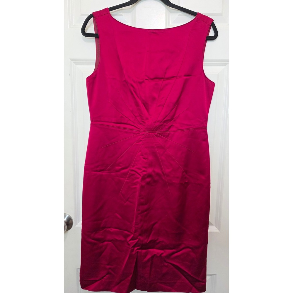Banana Republic Sheath Women's 10P Magenta Wool Blend Sunburst Pleated Cocktail